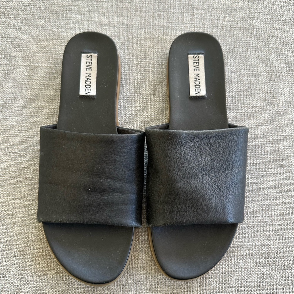 Steve Madden Black Women's Slide Sandals